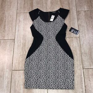 Express Bodycon Dress black and white size 2